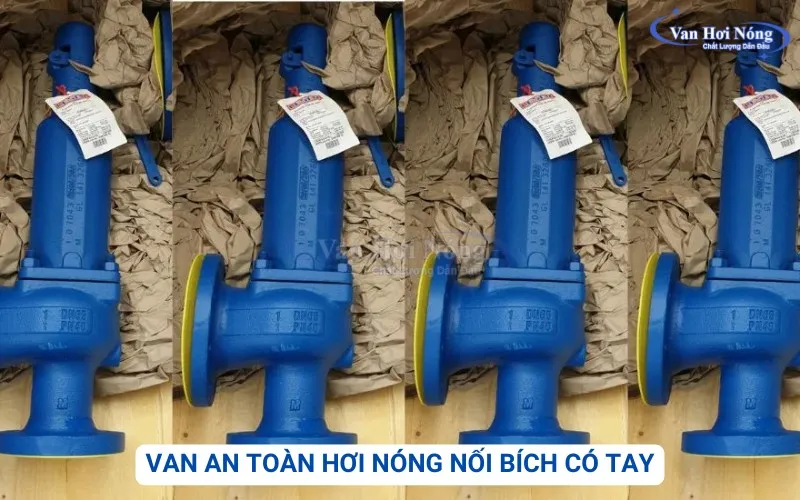 Van an toàn hơi nóng lắp bích có tay giật dùng hệ thống lớn