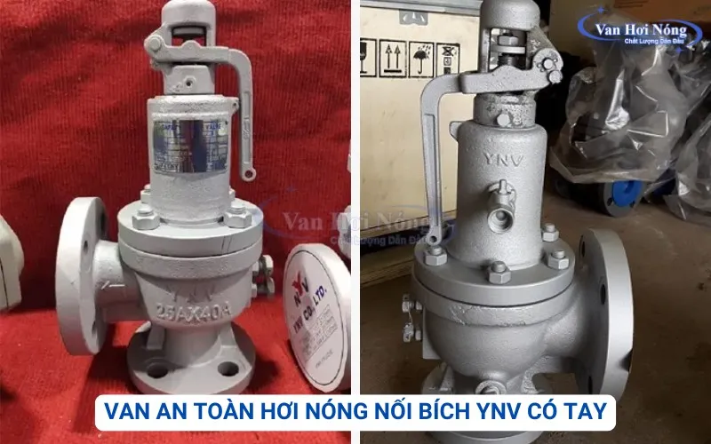 Van an toàn hơi nóng nối bích YNV thiết kế tay giật