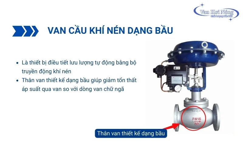 Van cầu điều khiển khí nén dạng bầu