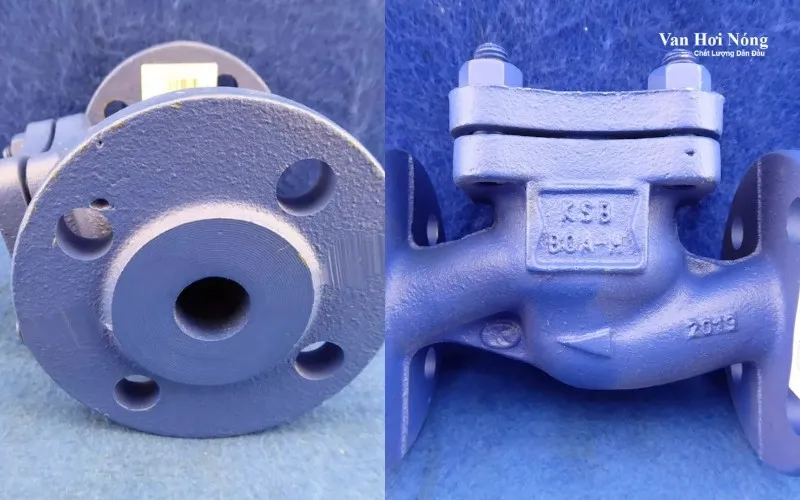 Van 1 chiều KSB DN100 thiết kế chữ ngã với hai đầu nối bích PN16