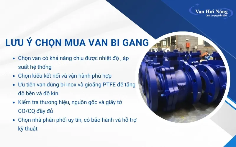 5 Lưu ý chọn mua van bi gang chịu nhiệt