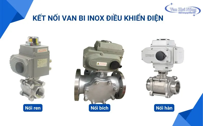 Các kiểu kết nối của van bi inox đóng mở bằng điện