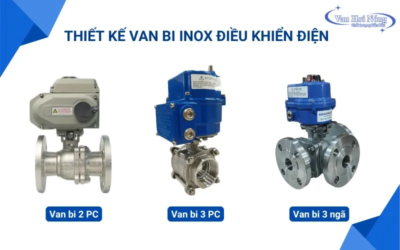 Các kiểu thiết kế của van bi inox điện