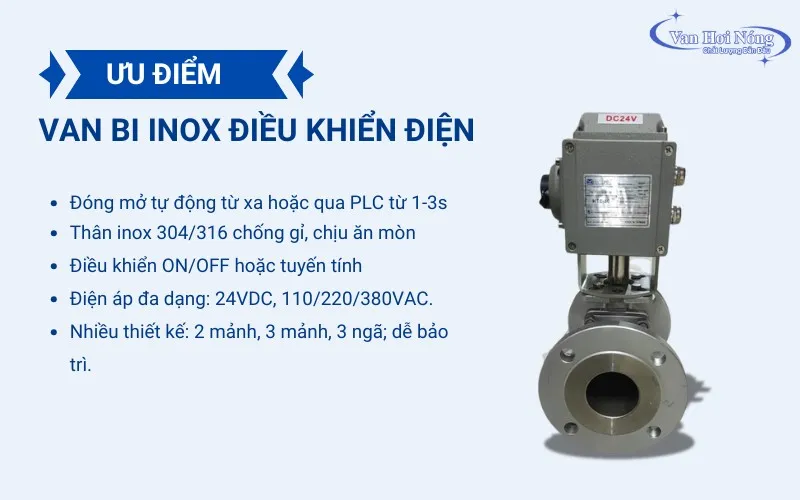Ưu điểm nổi bật của van bi inox điều khiển điện
