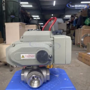 Van bi inox 3 ngã nối ren điều khiển điện tuyến tính Haitima