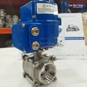 Van bi inox 3 mảnh nối ren điều khiển điện Hàn Quốc