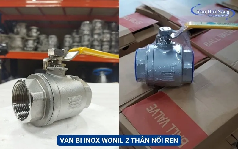 Van bi inox Wonil nối ren 2 mảnh