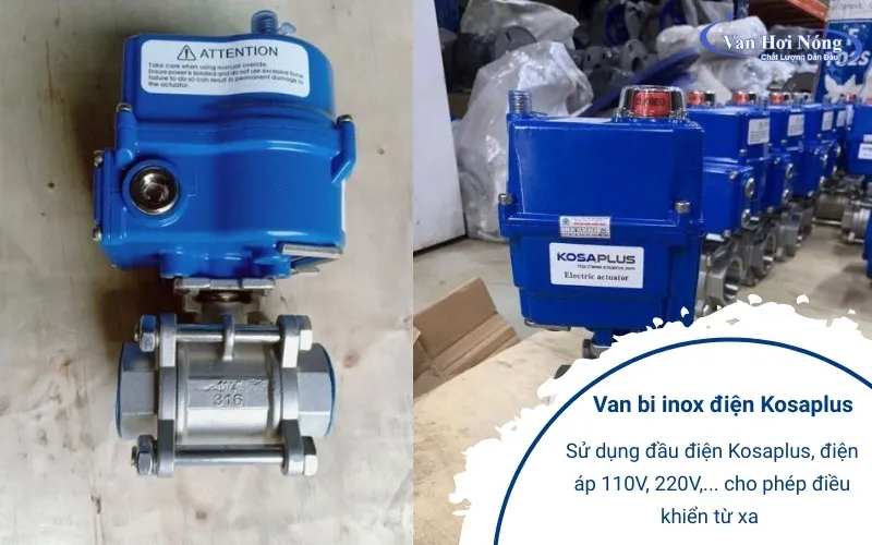 Van bi inox Hàn Quốc sử dụng đầu điện Kosaplus