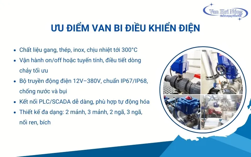 Ưu điểm van bi điều khiển điện