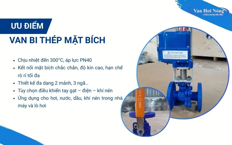 Van bi thép mặt bích sở hữu nhiều ưu điểm vượt trội