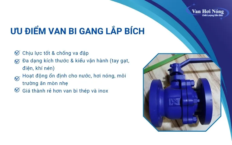 Van bi gang lắp bích và các ưu điểm nổi bật
