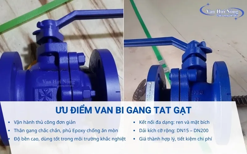 Ưu điểm nổi bật của các loại van bi gang vận hành tay gạt