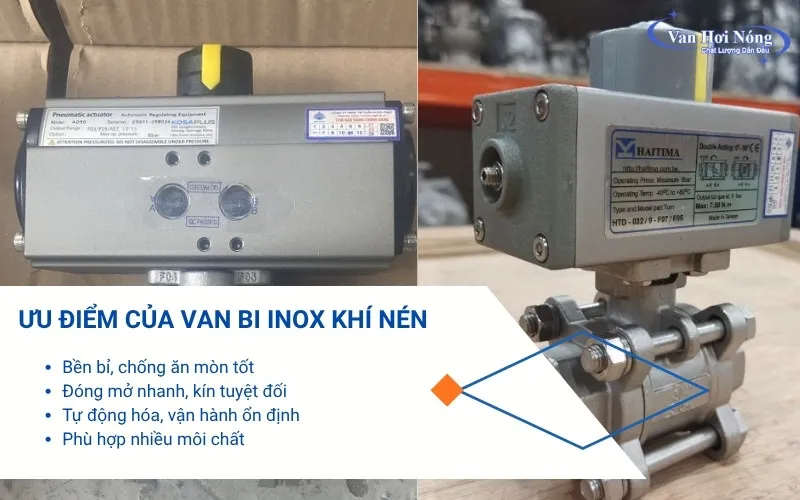 Ưu điểm của van bi inox điều khiển khí nén