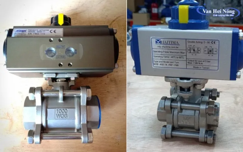 Van bi inox 3 mảnh điều khiển khí nén