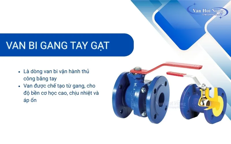 Van bi gang tay gạt vận hành thủ công đơn giản