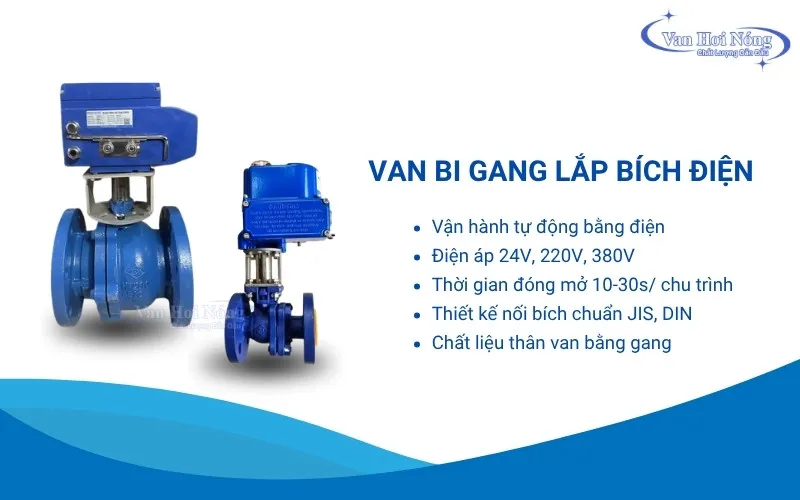 Van bi gang lắp bích điều khiển tự động bằng điện
