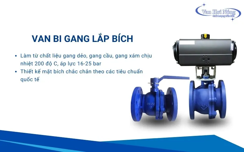 Van bi gang lắp bích có độ kín cao, chắc chắn, bền bỉ