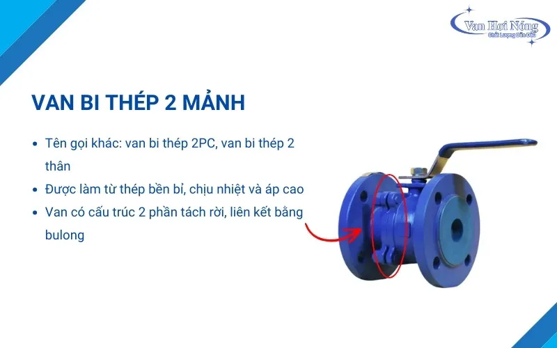 Van bi thép 2PC đặc biệt với thiết kế 2 thân có thể tách rời