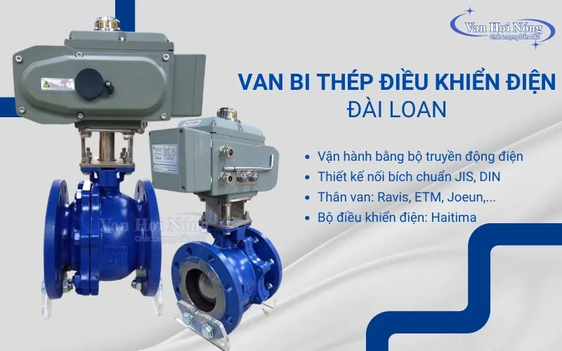 Van bi thép điều khiển điện Haitima nhập khẩu Đài Loan