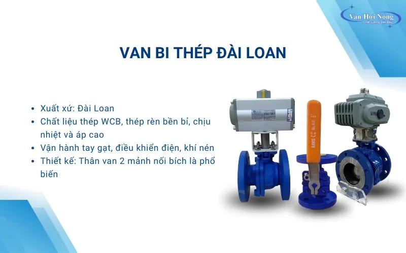Van bi thép nhập khẩu Đài Loan chính hãng