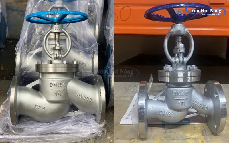 Van cầu chữ ngã inox vận hành thủ công bằng tay quay
