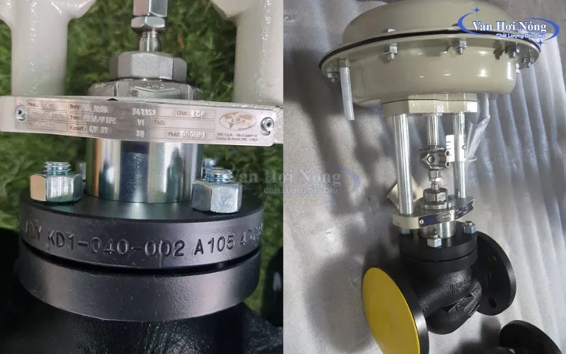 Hình ảnh van cầu gang chữ ngã khí nén OMC AIR D