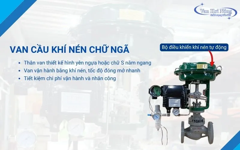 Van cầu khí nén chữ ngã an toàn trong môi trường ẩm ướt