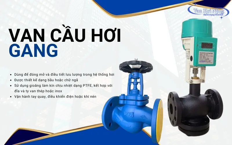 Van cầu hơi gang điều tiết dòng chảy chính xác