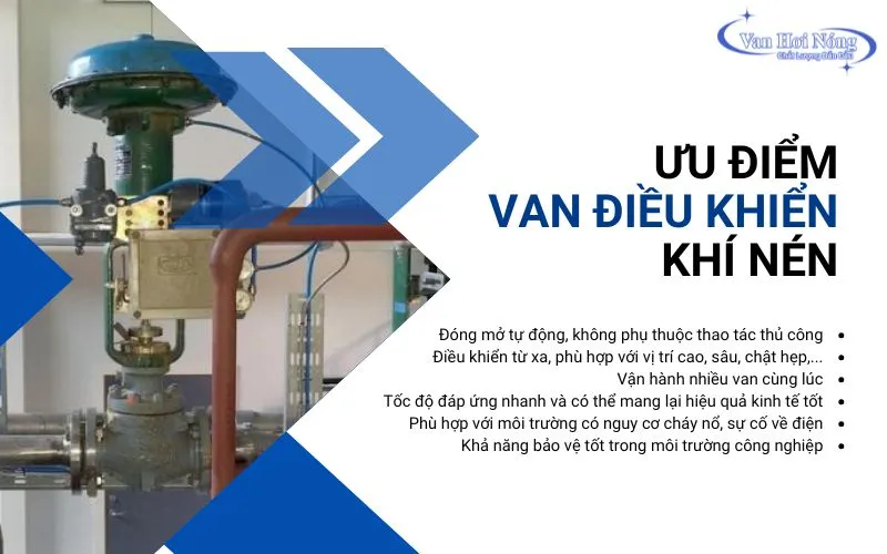 Các ưu điểm nối bật của van điều khiển bằng khí nén