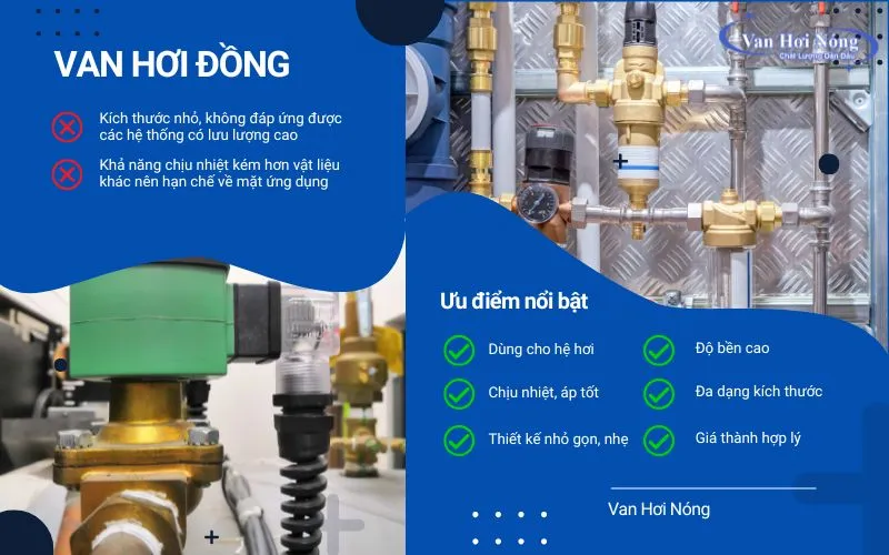 Ưu - nhược điểm khi lựa chọn van hơi đồng