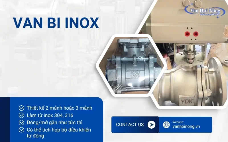 Van bi inox giúp điều tiết dòng chảy trong đường ống hệ thống hơi 1 cách nhanh chóng
