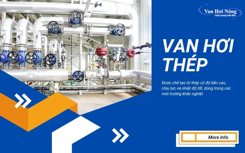 Van hơi thép dùng trong các hệ thống hơi nóng nhiệt cao